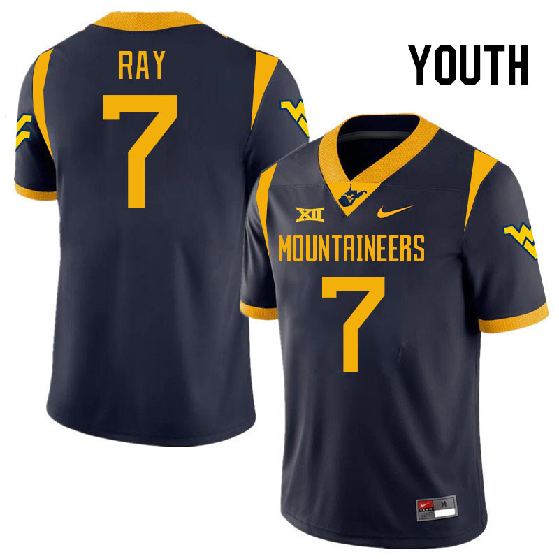 Youth #7 Traylon Ray West Virginia Mountaineers College 2024 New Uniforms Football Jerseys Stitched